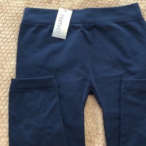 Navy fleece lined leggings